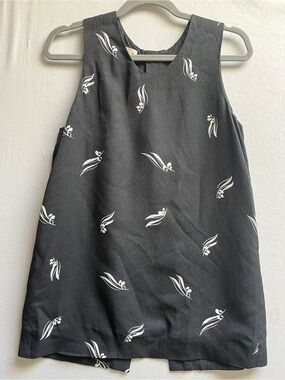 MARNI Abstract Leaf Print Sleeveless Split Back Top It 38 US 2